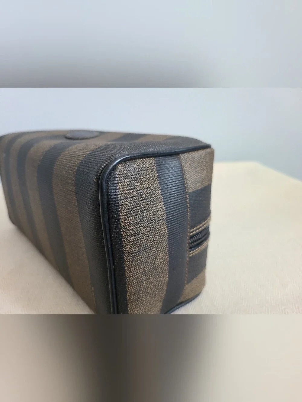 Fendi Striped Toiletry Travel Cosmetic Case